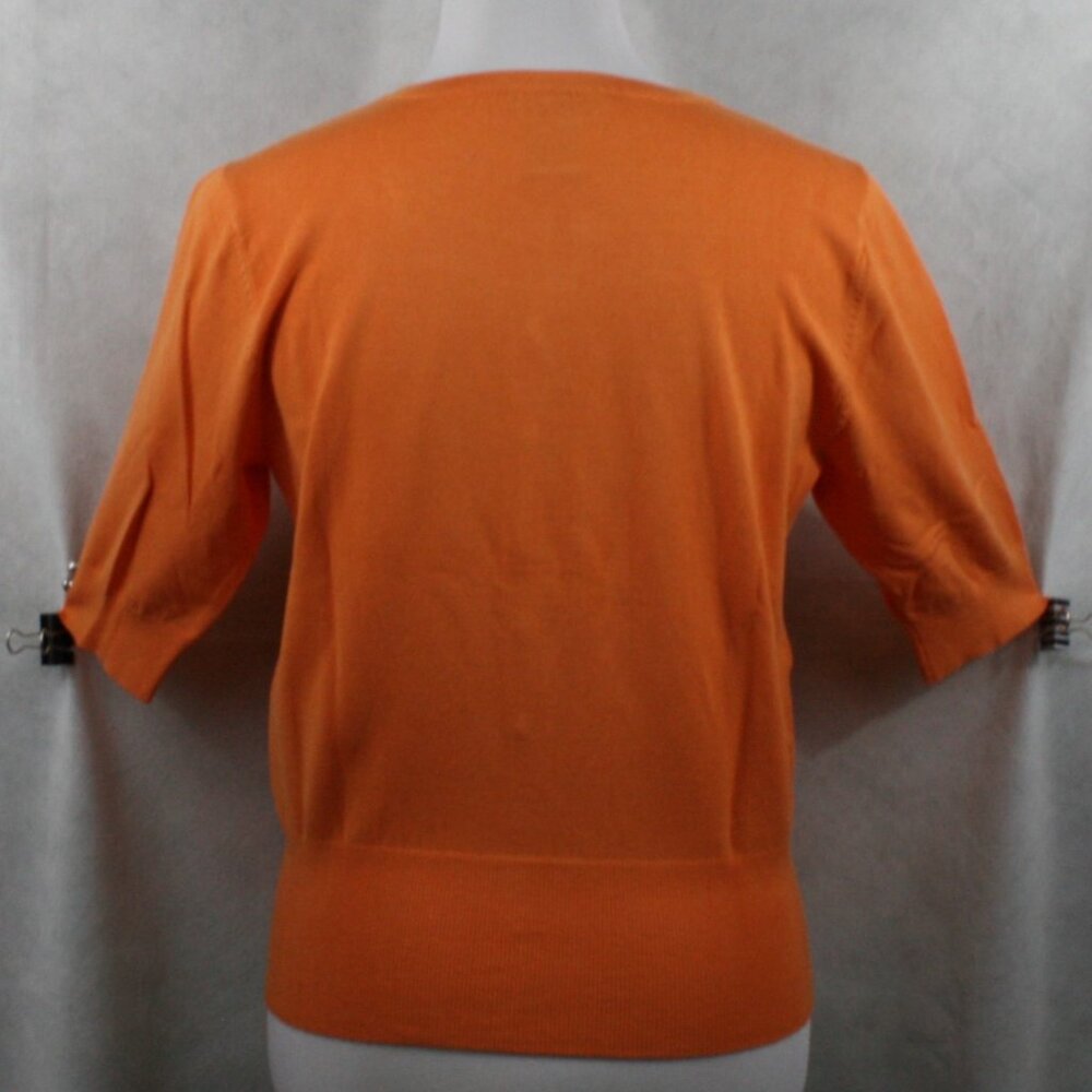 Audrey & Grace Orange Rayon Blend Stretch Front Button Blouse SZ L EUC - Picture 4 of 7